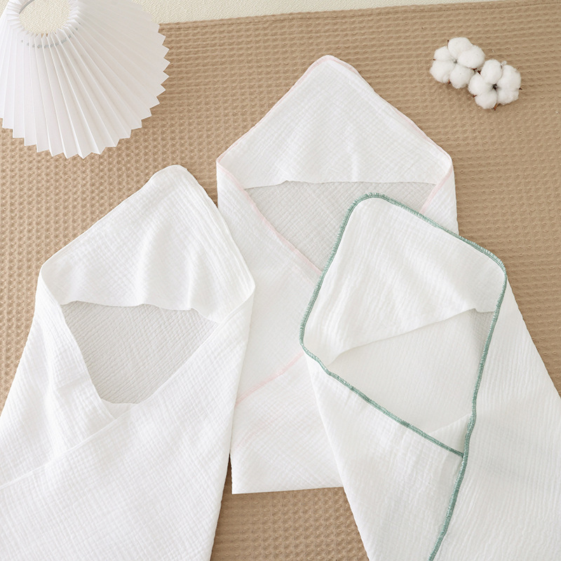 Cross-Border Baby Hooded Bath Towel Pure Cotton Bath Towel Amazon Baby Swaddle Blanket Delivery Room Bag Single Blanket Baby Cloak
