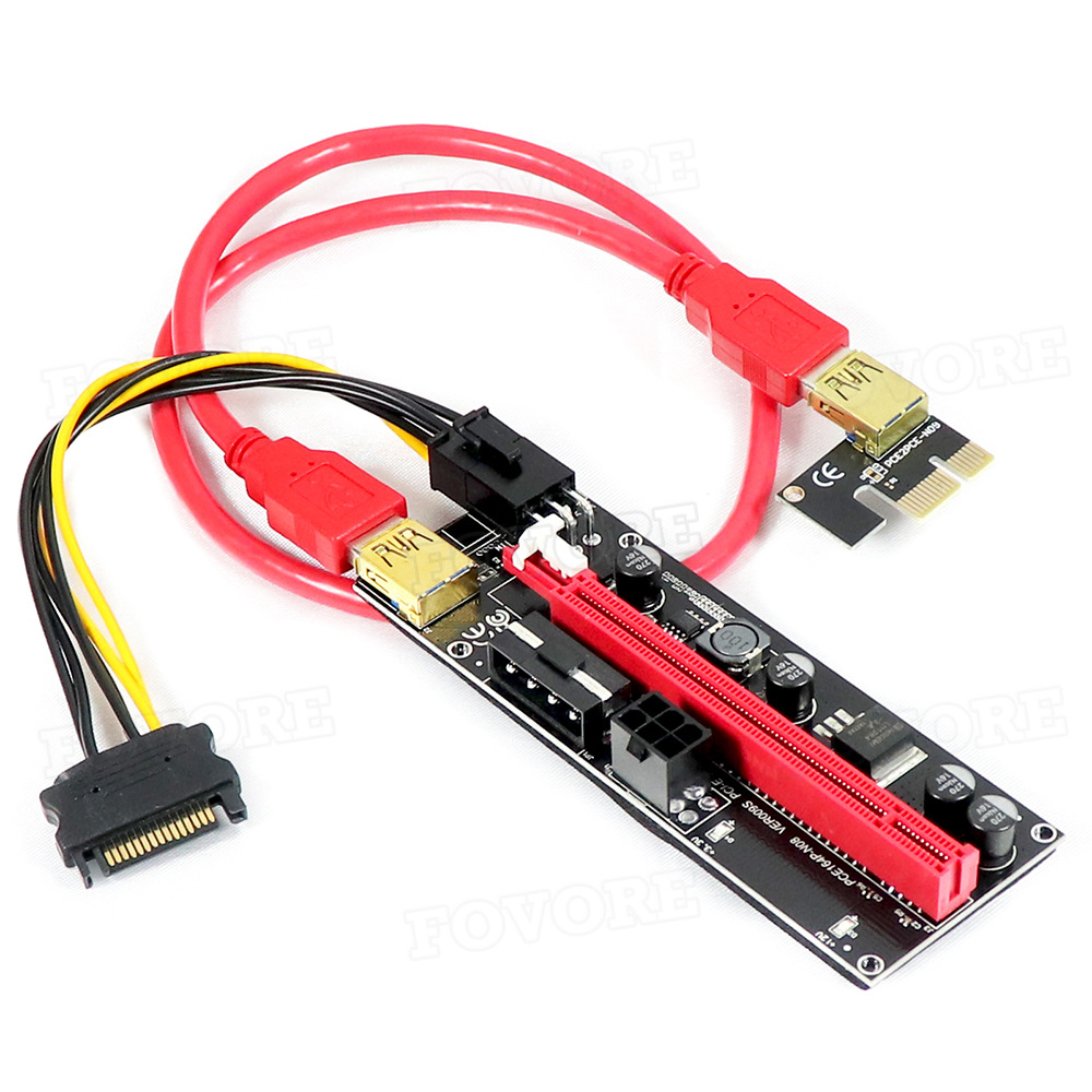 Ver009S PCI-e Graphic card Riser Card PCIe 1X to 16X 0.6m-阿里巴巴