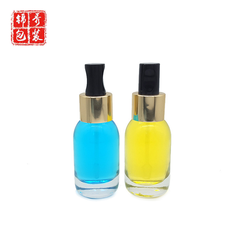 30ml透明原液玻璃空瓶 透明海迷精华液瓶子 化妆品分装瓶