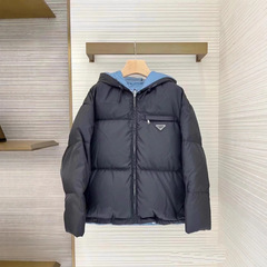 毒家现货欧美高奢潮牌跨境外贸三角标立领羽绒服外套简约时尚百搭