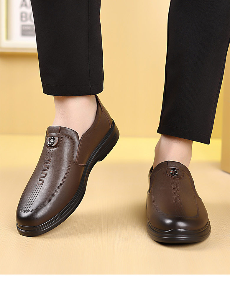 Giày da nam lười cổ thấp đế mềm chống mài mòn, giày công sở lịch sự gót thấp — CS5203 màu nâu, CS5203 màu đen chi tiết 20
