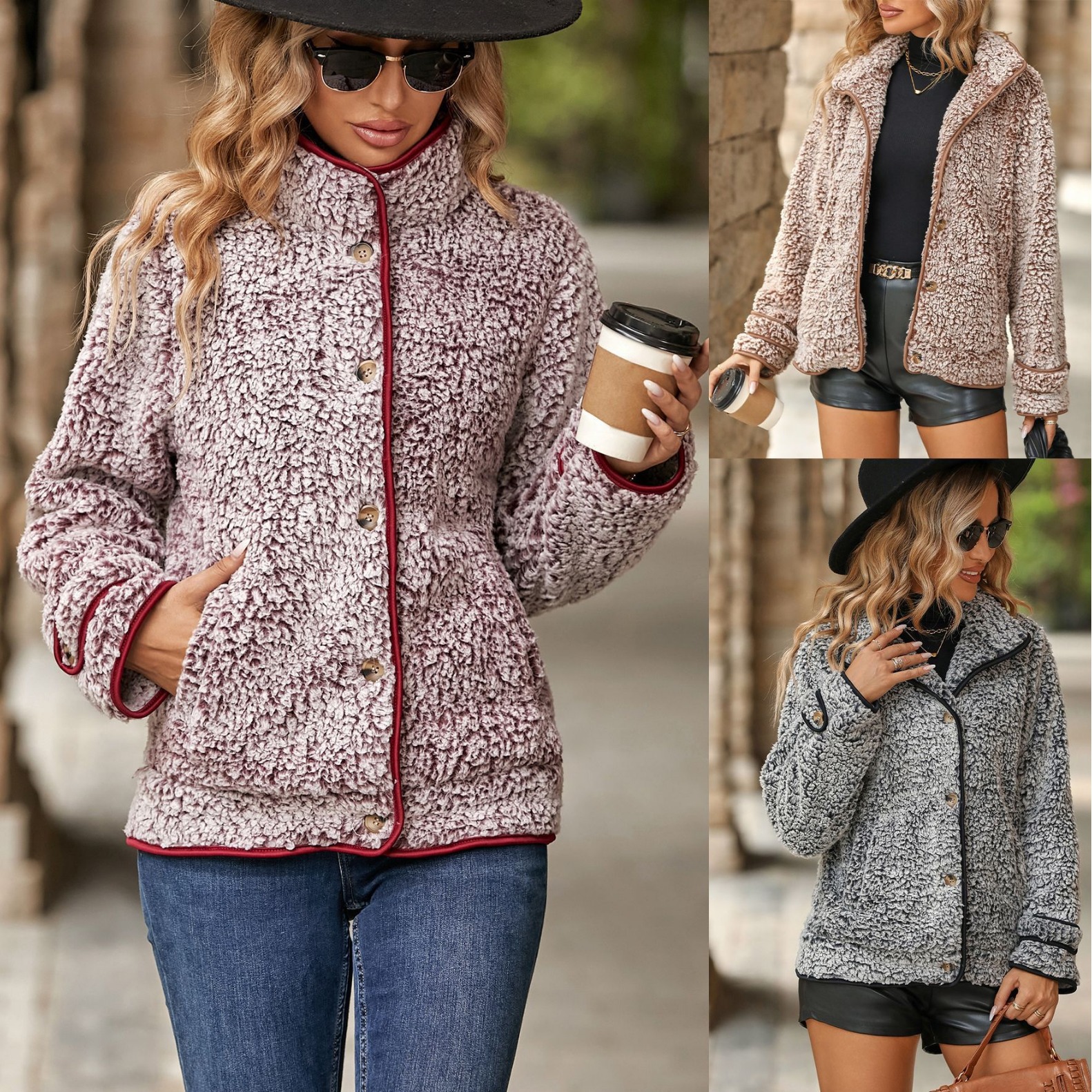 Flash Velvet 2023 Autumn/Winter New Fashionable European and American Women's Clothing Cross-border Amazon Long-sleeved Single-breasted Lapel Plush Coat