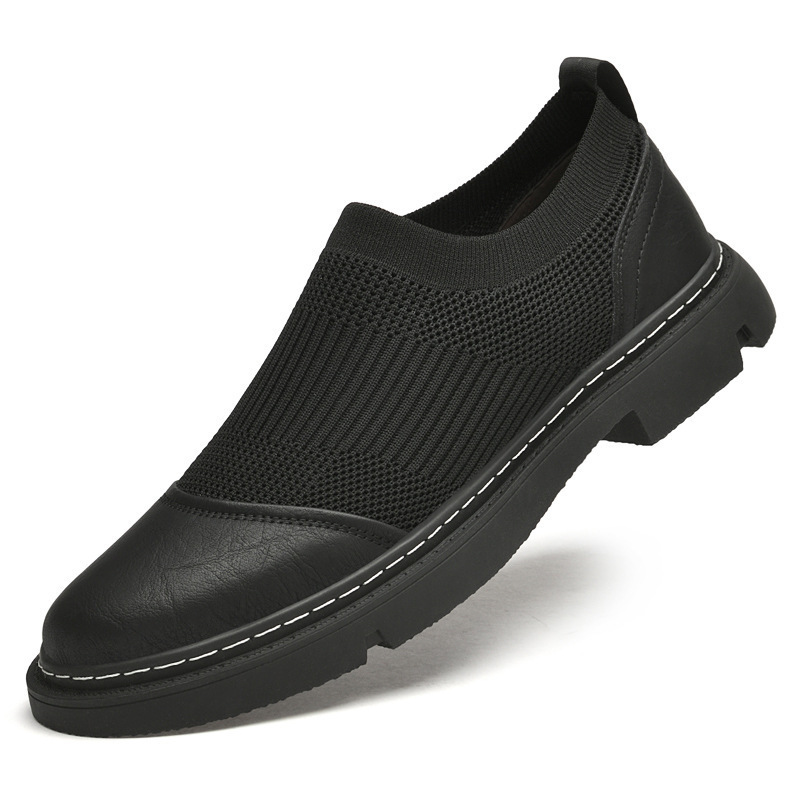 ZT9588 Men's Slip-On Brogue Shoes with Flyknit Mesh Upper, Low-Top Casual Shoes with Height-Increasing Leather Inserts ZT9588 Men's Slip-On Brogue Shoes with Flyknit Mesh Upper, Low-Top Casual Shoes with Height-Increasing Leather Inserts