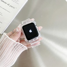 适用苹果手表iwatch8手表带applewatchultra一体保护壳冰川se透明