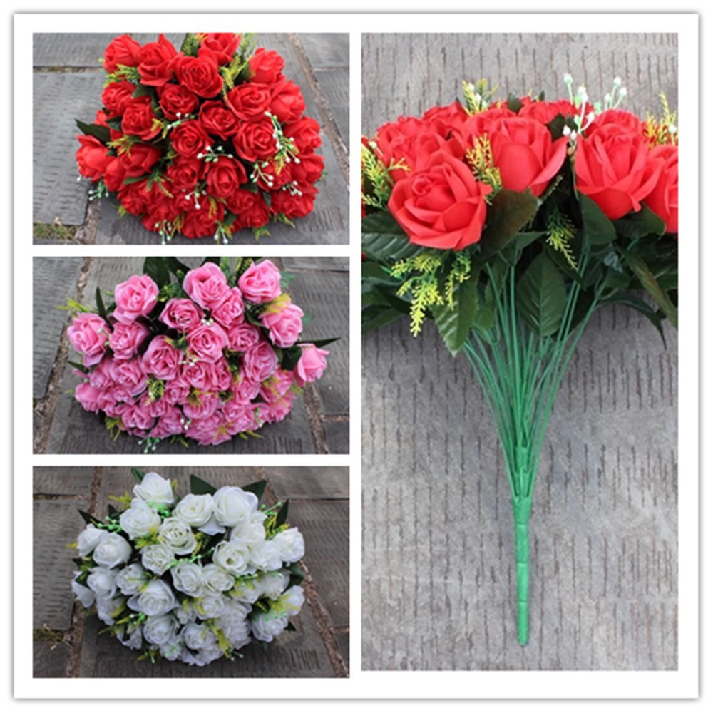 婚庆36头玫瑰婚庆路引花新款婚庆拱门花绢花装饰花把花厂家直批