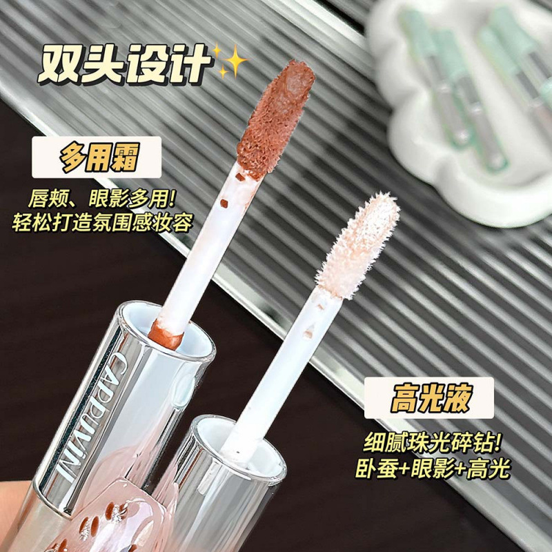 CAPPUVINI pluma multipropósito de doble punta nublada mate suave niebla de baja saturación color lápiz labial cosmético cosmético transfronterizo