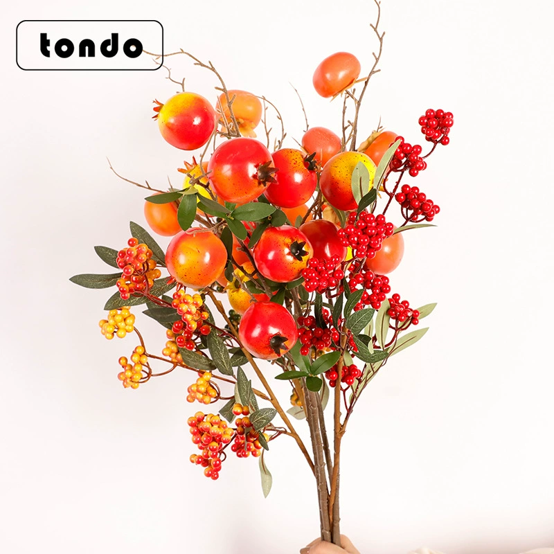 Fujiao New Year Flower Material Wholesale Simulation Flower Winter Qing You Gali Pomegranate Persimmon DIY Materials