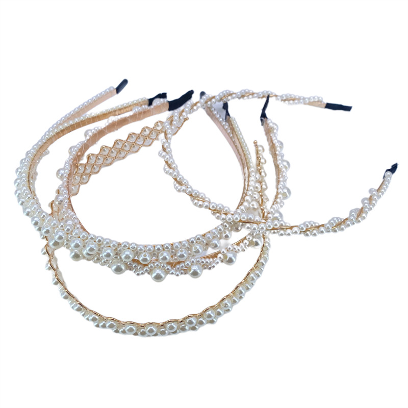 Retro chica perla diadema simple todo partido diadema Mori horquilla pelo presionando accesorios para el cabello mujer Corea del Sur Internet celebridad headwear