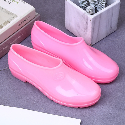 Low-top Spring Autumn Rain Boots Women Anti-slip Yuanbao Water Shoes Short-tube Waterproof Boots Low-top Rubber Shoes Women's Kitchen Work Rain Boots