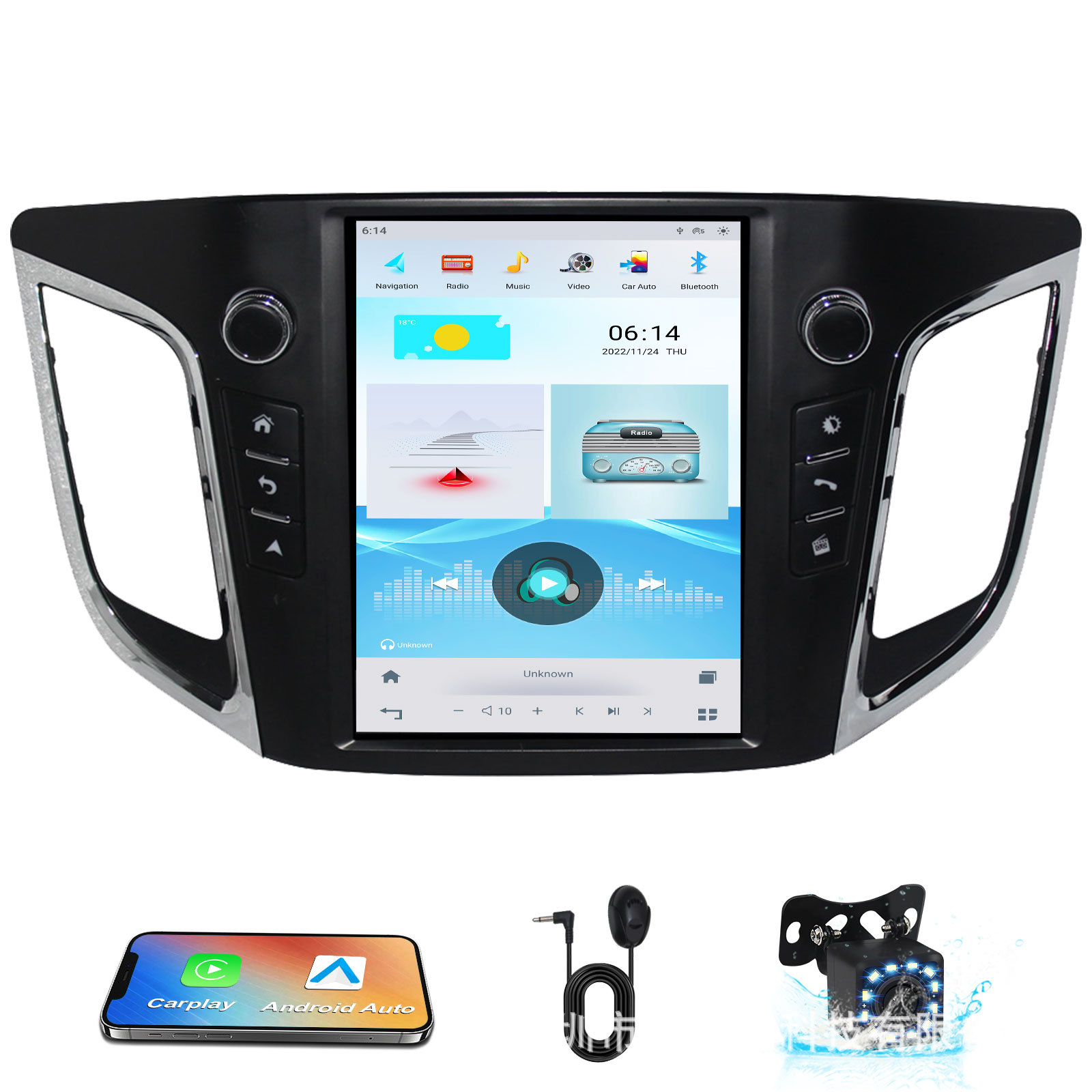 Shiyong 10.4" Vertical Screen Car Navigation for Hyundai IX25 2014 (Other Automotive Communications) - rk-px6-4g64g-car-play