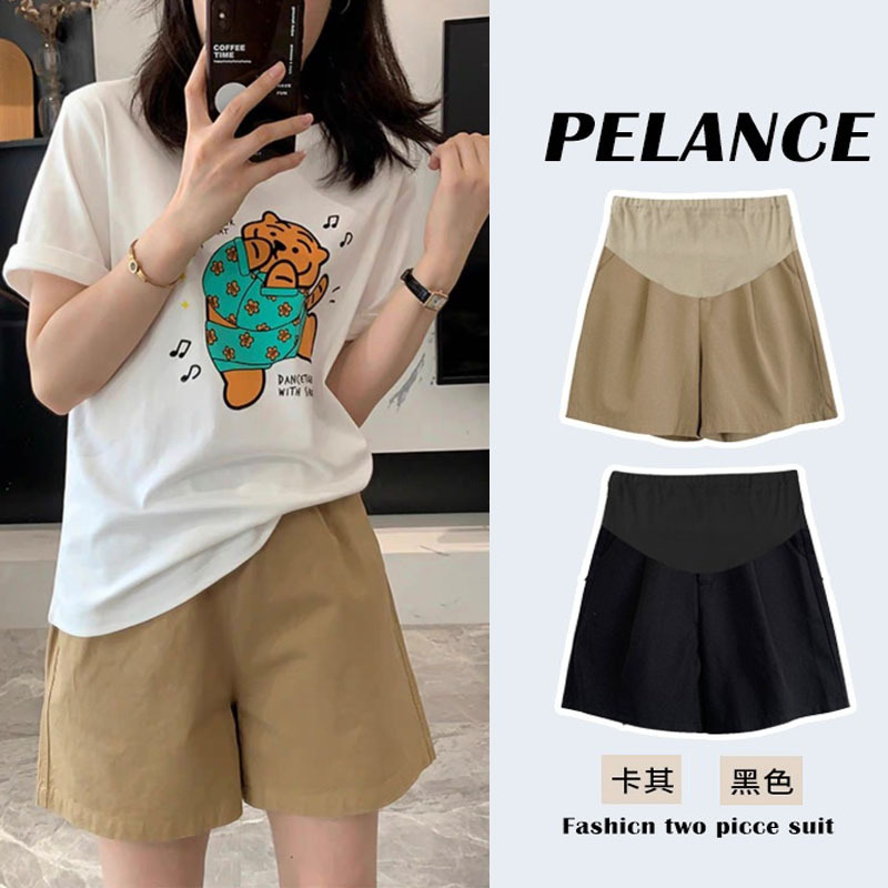 Pregnant Women's Shorts Summer Thin Outer Wear 2024 New Summer Overalls Casual Shorts Loose Wide-leg Pants Summer Wear