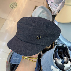 超本格的！日本製ウォッシュド春夏フラットトップデニム乗馬帽子ハイエンドファッション通勤キャスケット帽子絵画帽子