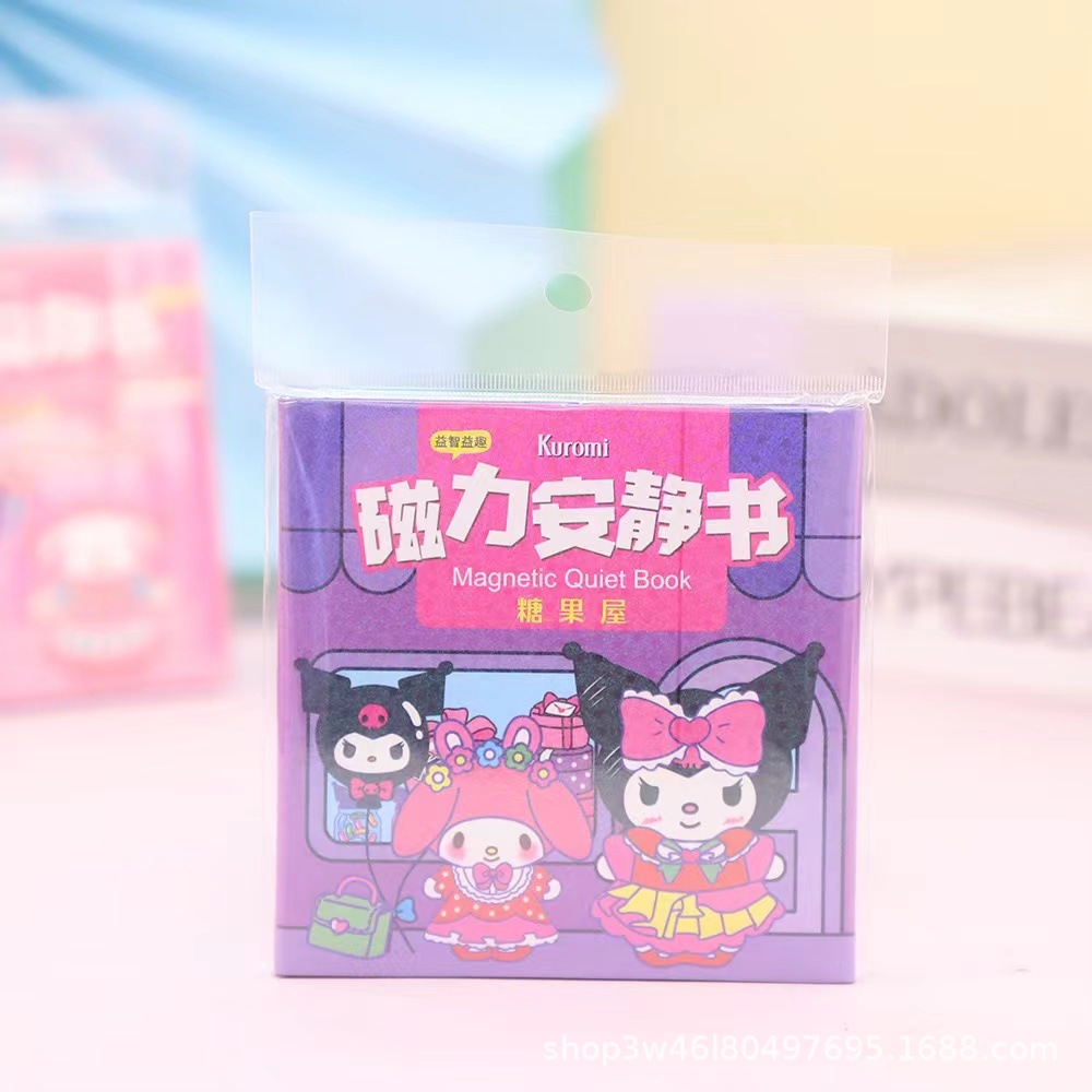 Caja de regalo Sanrio caja de color de corte libre libro silencioso libro de pegatinas de burbujas de bricolaje libro tranquilo juego completo de paquete de material de bricolaje