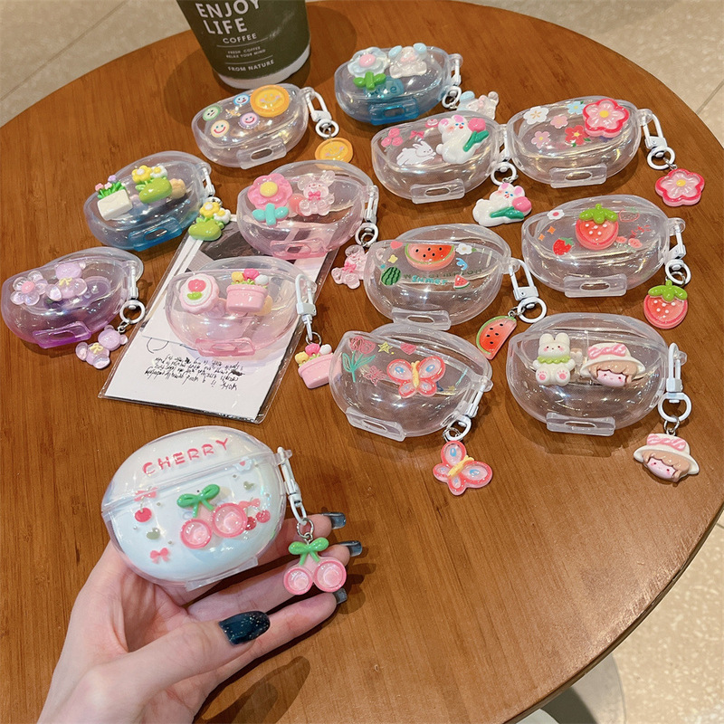 Strawberry Butterfly Rabbit Watermelon Hanging for oppoEnco Air2i/3i Earphone Case Air4pro Female TWS3E