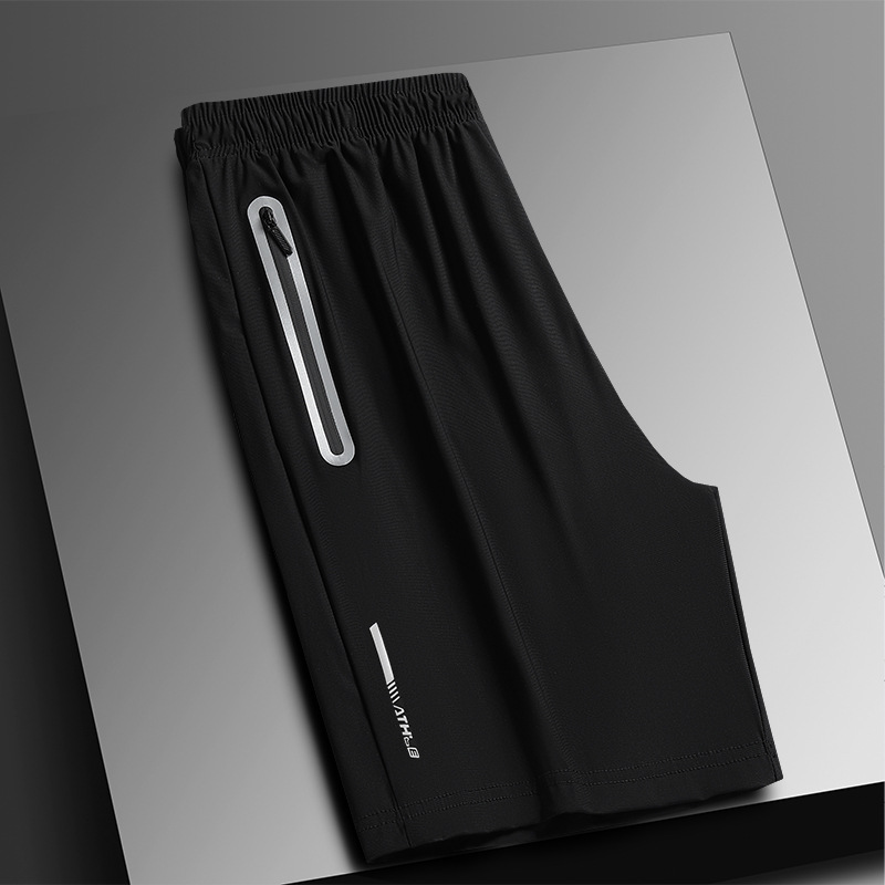 2023 pantalones cortos deportivos de seda de hielo correr fitness de secado rápido pantalones cortos casuales de moda entrenamiento de verano Pantalones cortos finos de seda de hielo