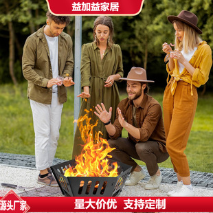 Cross-Border Household Firewood Rack and Brazier Storage Are Convenient and Can Be Used Outdoors Black Metal Firewood Rack