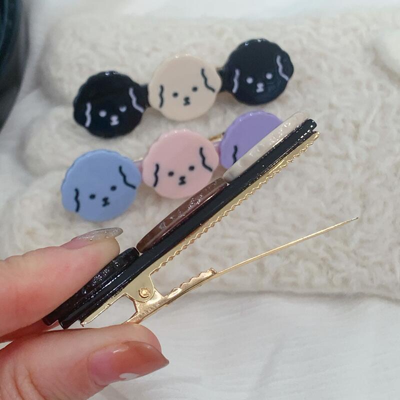 可愛卡通醋酸小狗髮夾女後腦勺半扎發抓夾氣質盤發鯊魚夾發卡頭飾