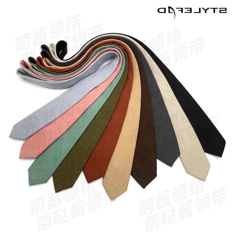 Tie men's Korean-style business casual suede 6cm narrow macaron candy color student formal shirt Women's tie fashion