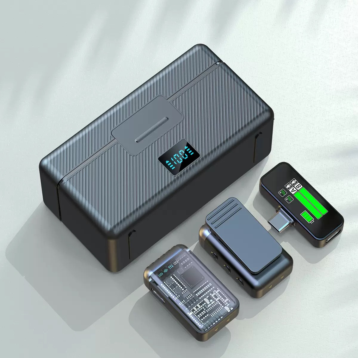 2025年の新型ワイヤレスイッパーマイクのワンタッチでノイズの残響を低減できます。