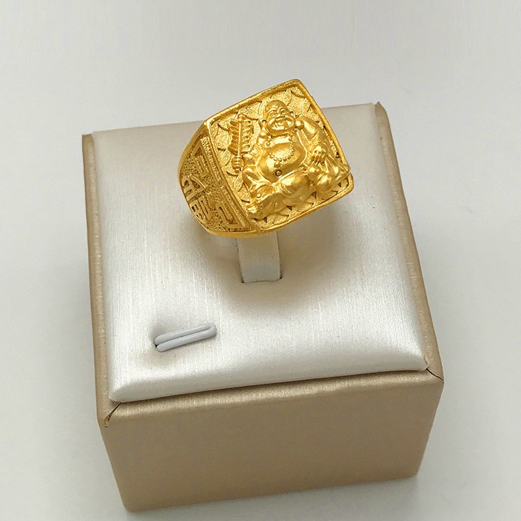 黄銅の金メッキの福の金儲けの指輪の男性の多種類の車の花は宝の蛇口の関公の戒子の金メッキの指輪を招きます。