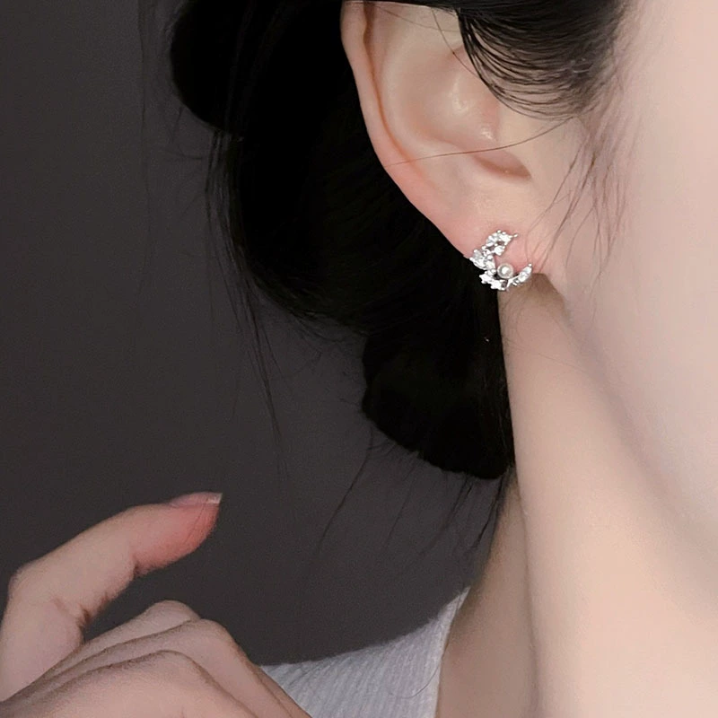 Серьги из жемчуга, серебряная игла, стиль легкой роскоши, серебро 925 образец