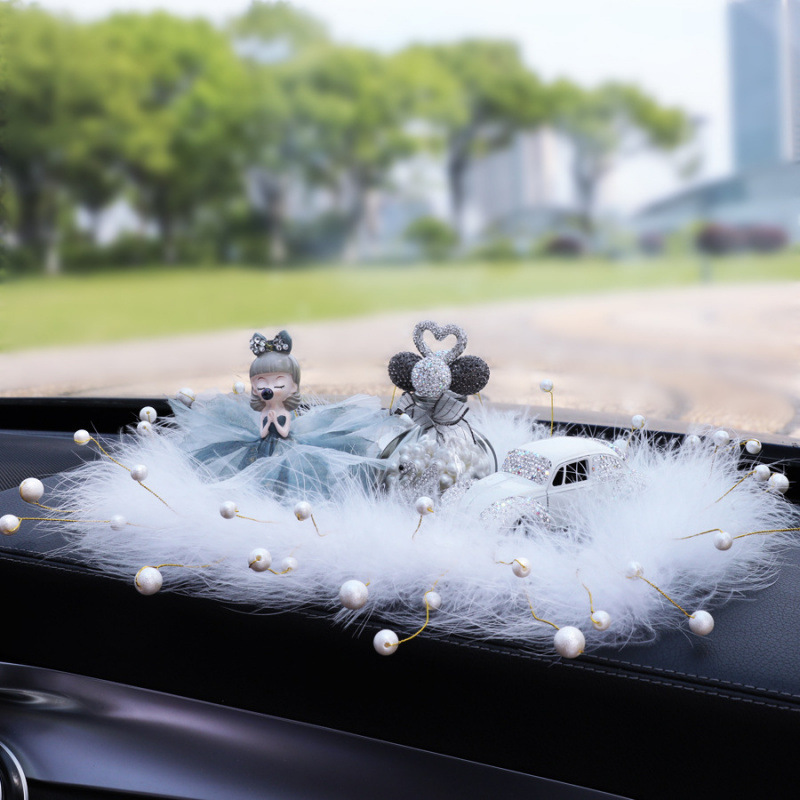 Puffy Skirt Girl Car Decoration Creative Car Girl Cute Fairy Car Decoration