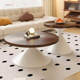 加厚碳素钢圆形茶几家用民宿商用客厅极简中古风现代简约小圆桌