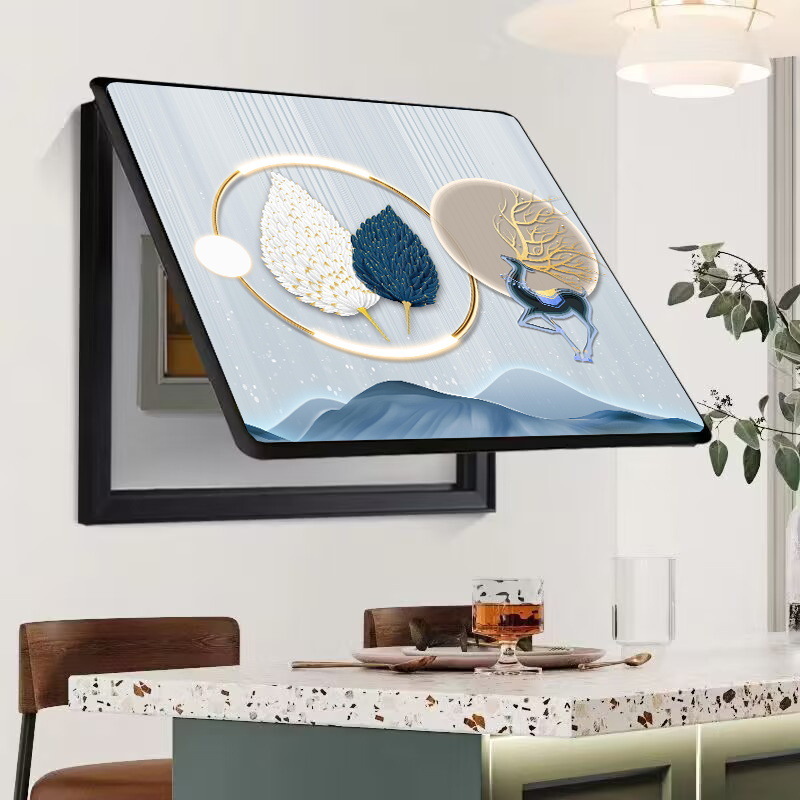 Caja de medidor, pintura decorativa, oclusión, caja de interruptor sin agujeros, caja de distribución, sala de estar, comedor, pintura de porcelana de cristal, simplicidad moderna, lujo ligero