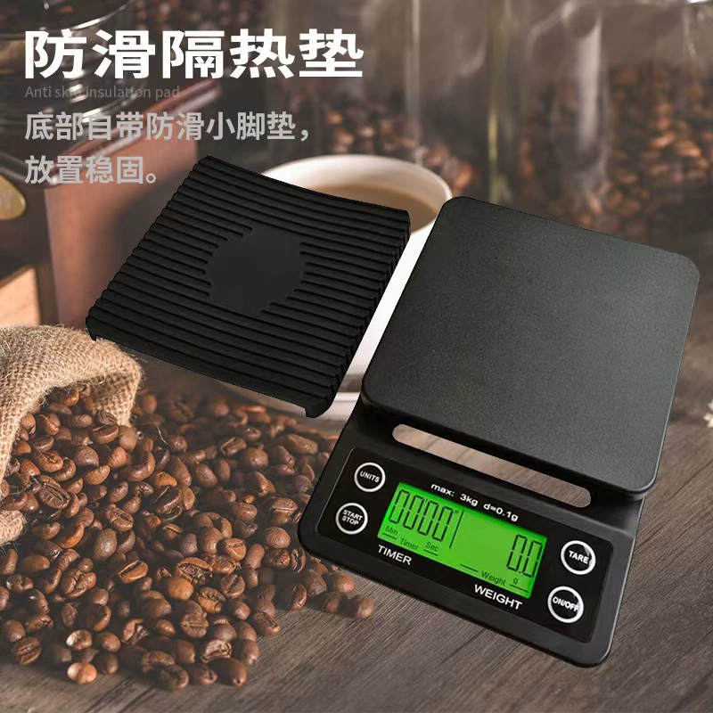 Рука для приготовления кофе электронные весы Трансграничный хронометр кухонные весы черный 3kg 0.1g домашняя пищевая выпечка высокая точность
