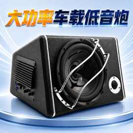 源头工厂汽车10寸木箱低音炮有源带高音车载超重低音音响批发定制