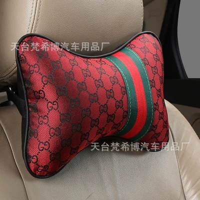 A generation of car Universal Headrest - a-pair-of-red-headrests
