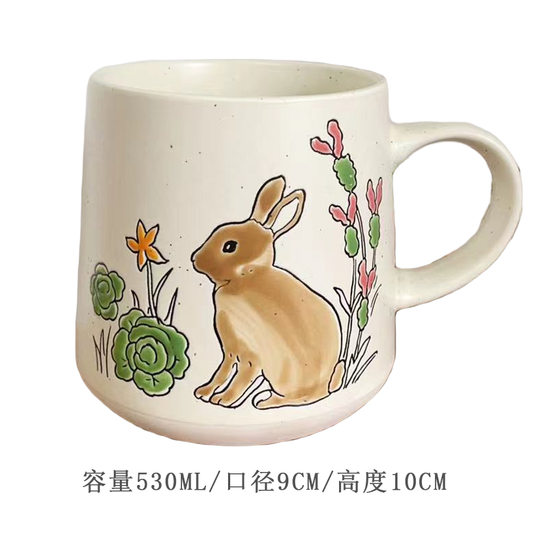 Cerámica bajo vidriado pintado a mano linda taza de gato taza de agua taza de desayuno taza de avena pareja micro pomelo