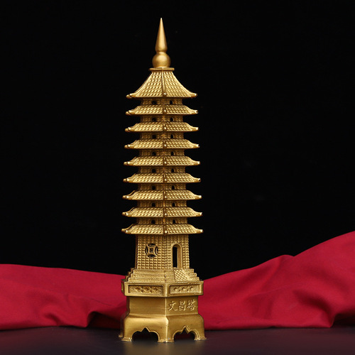 Pure copper thirteen-story Wenchang Tower ornaments 13-story nine-story copper tower exam opening gifts study office gifts
