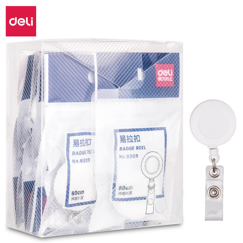Deli 8309 Retractable Easy-Pull Badge Holder with Spring Cord Clip, Free Rebound Id Card Holder, Multifunctional and Simple Design Deli 8309 Retractable Easy-Pull Badge Holder with Spring Cord Clip, Free Rebound Id Card Holder, Multifunctional and Simple Design