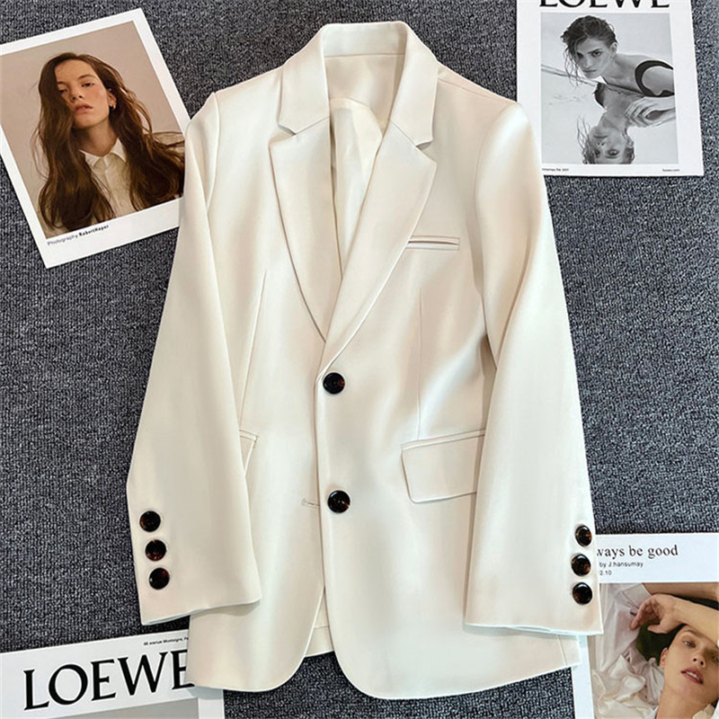 2026 Spring and Autumn New Off-White High-End Women's Blazer, Elegant Casual Commuter Versatile Korean Style Suit