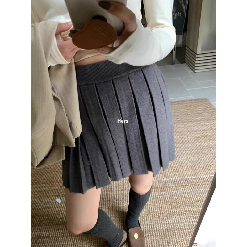 다크그레이 [여성용 A라인 스커트/올해 인기 스커트/여성용/웨스턴 스타일/가을/겨울/스커트 스커트/스커트 드레이프/가을 스커트]