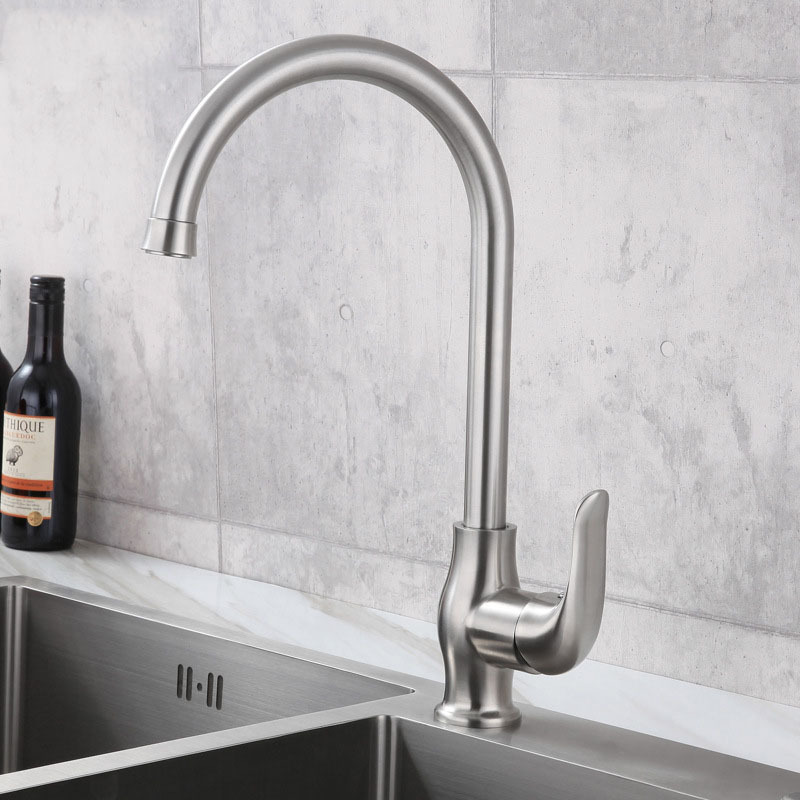 Cross-border 304 stainless steel precision casting European-style vase kitchen drawing rotary faucet sink vegetable basin hot and cold faucet