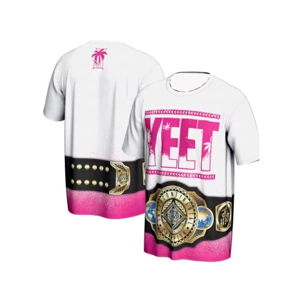 Wrestling, Boxing Yeet Championship Belt Print T-Shirt Adult Youth Sports Streetwear