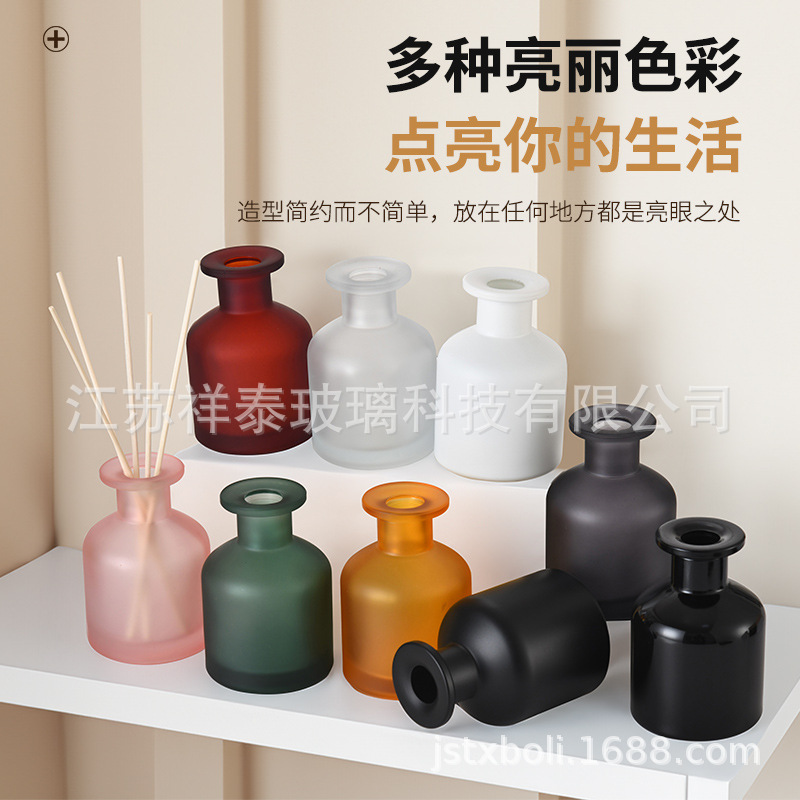 Botella de fragancia simple, taza de vela de moda, atmósfera romántica en el hogar, combinación de bambú y madera, cubierta de metal, tablero de vela de fragancia de vidrio