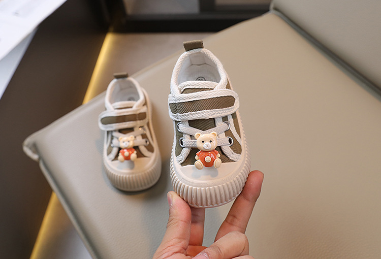 Barncanvas 2023 Vår och höst Pojkar Casual Shell Head Girls Cookie Mjuk sula Babyskor_voghion.com