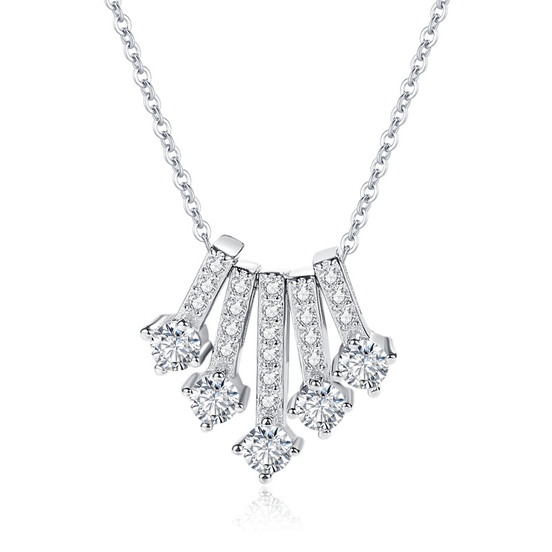 Online Celebrity Singapur S925 plata esterlina streamer brillante COLLAR COLGANTE nicho simple diseño estrella clavícula cadena femenina