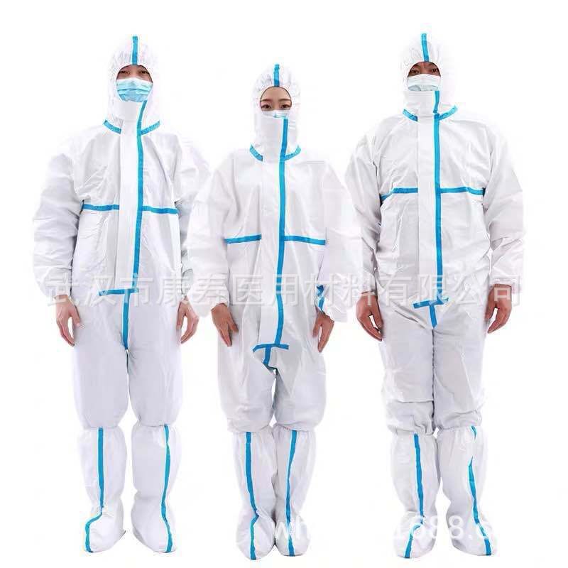 2021新款加厚透气膜贴条连体服一次性防护服喷漆服防油污隔离防尘