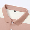 Summer thin colored polo for leisure, with embroidery, loose straight fit, with short sleeve