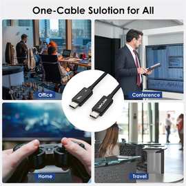 WAVLINK Thunderbolt 4电缆40Gbps传输适用于外部固态硬盘eGPU