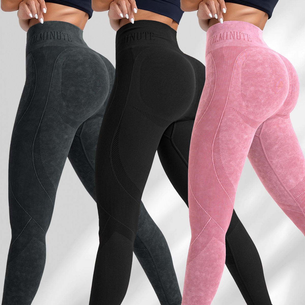 Cross Border Yoga Pants With Lettered Waistbands, Peach Shaped Buttocks, High Waisted, Hip Lifting, High Elasticity, Seamless Yoga Wear For Women._voghion.com