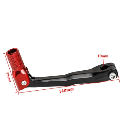 Off-Road Motorcycle Gear Lever Accessories 250 Huayang Bosoer Hengjian Two-Stroke Kewei Folding Cnc Gear Lever (Motorcycle pedals) - black-lever-with-red-head-two-stroke-gear-lever