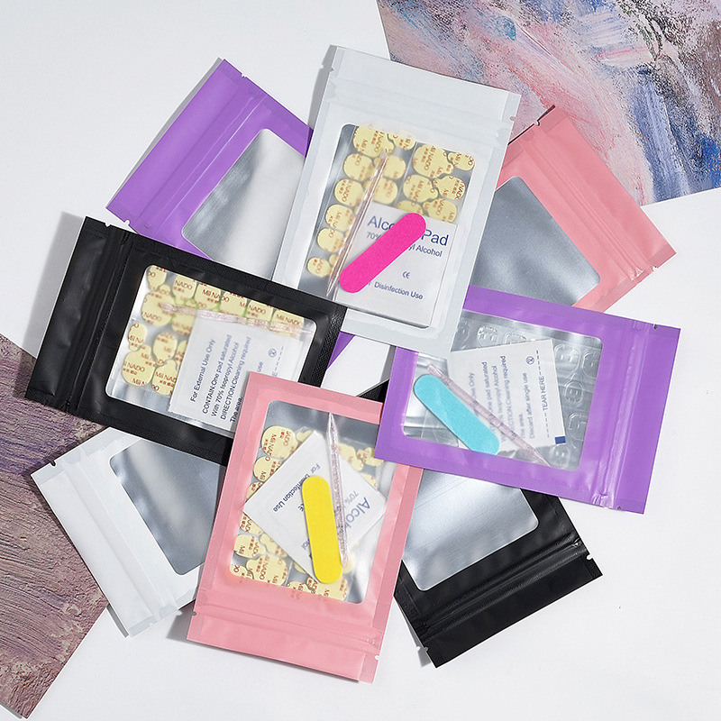 Cross-Border Colorful Windowed Laser-Sealed Bags, Transparent Wearable Nail Tool Bags, Jewelry Sealing Bags, Sealed Plastic Packaging Bags