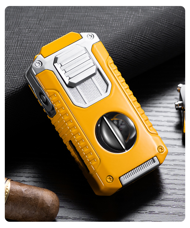 5-in-1 Multi-Function Convenient Cigar Cutter Drill Holder Needle Integrated Lighter CL-24HX_voghion.com