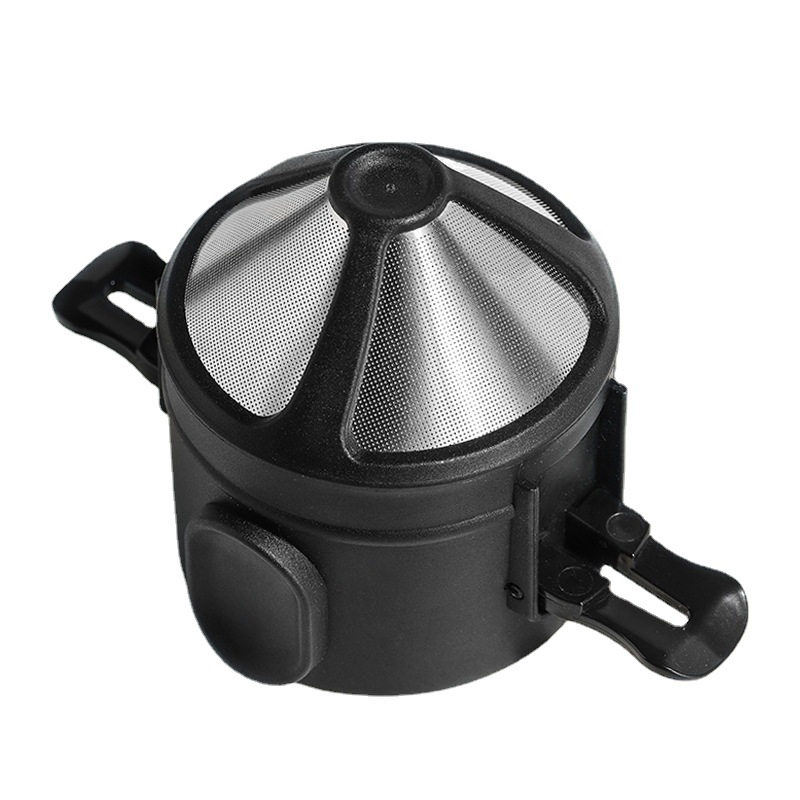 Pantalla de filtro de café Angel 304 Acero inoxidable embudo de café de doble capa telescópica Filtro de filtro sin goteo taza de filtro de papel