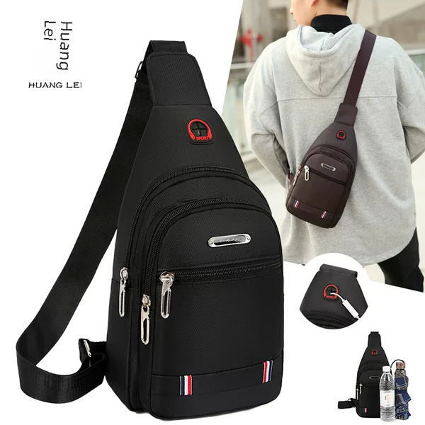 Cross-Border Men's Business Chest Bag Casual Trendy Crossbody Bag Men's High-End Wear-Resistant Waterproof Shoulder Bag Chest Backpack